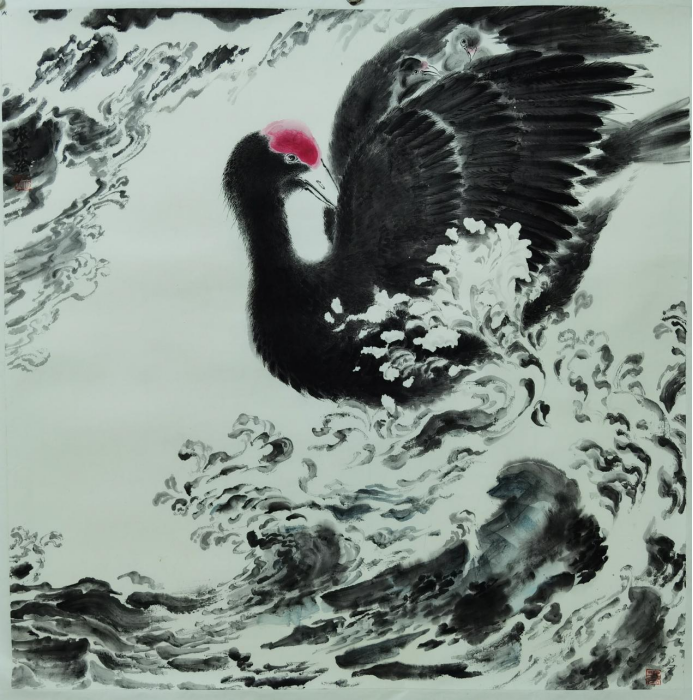 4、张赤《爱无疆二》，69cmx69cm，纸本水墨设色，2019年.png